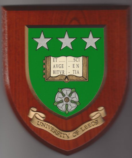 University of Leeds wooden wall shield - Click Image to Close