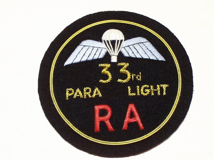 33rd Para Light Royal Artillery blazer badge - Click Image to Close