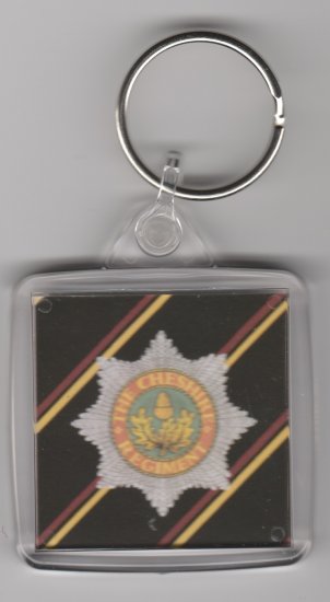 Cheshire Regiment plastic key ring - Click Image to Close