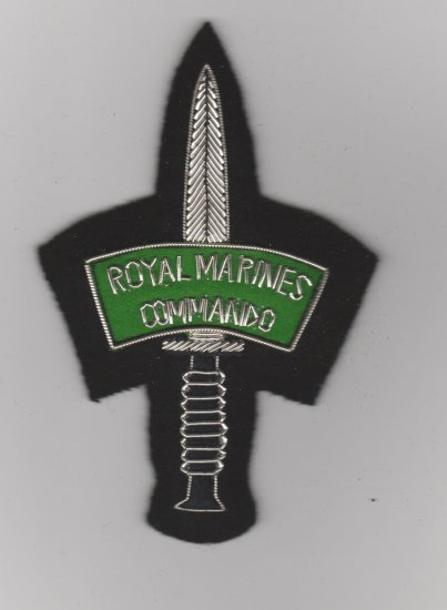 Royal Marines Commando fighting knife blazer badge - Click Image to Close