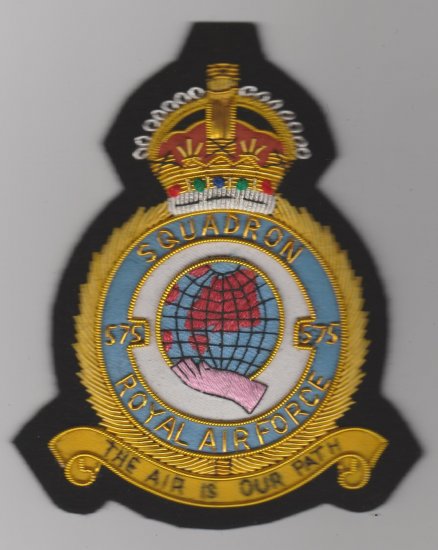 575 Squadron King's Crown Royal Air Force blazer badge - Click Image to Close