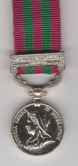 India 1895-1902 bar Punjab Frontier 1897-98 miniature medal - Click Image to Close