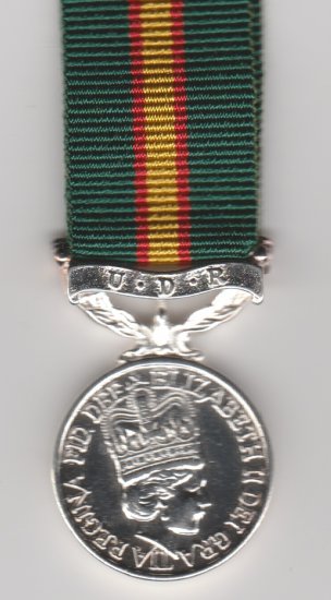 UDR Long Service (Volunteers) full size copy medal - Click Image to Close