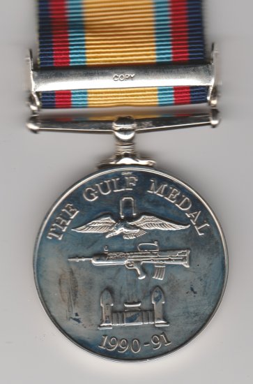 Gulf Medal Bar 2 Aug. 1990 full size copy medal - Click Image to Close
