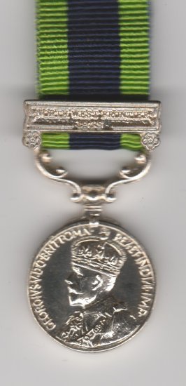 India General Service bar North West Frontier 1935 miniature medal - Click Image to Close
