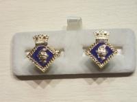 HMS Hermes enamelled cufflinks