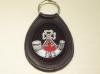 Light Infantry Silver and Red leather key ring