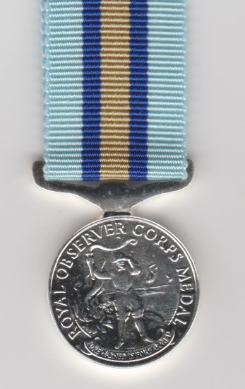 Royal Observer Corps Long Service full size copy medal - Click Image to Close