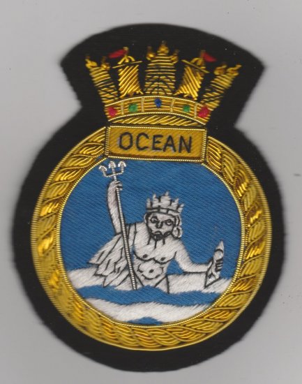 HMS Ocean blazer badge - Click Image to Close