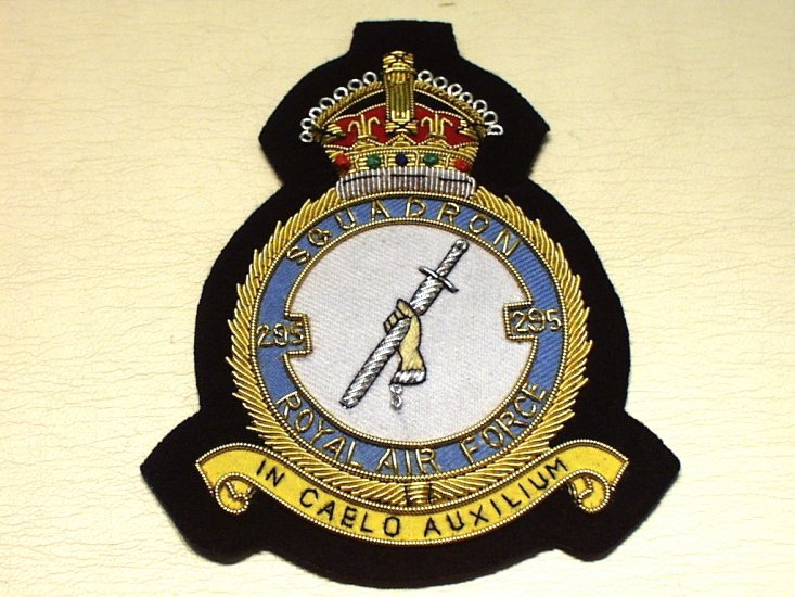 295 Squadron RAF KC wire blazer badge - Click Image to Close