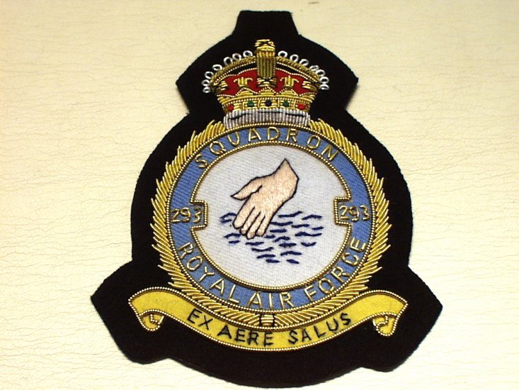 293 Squadron RAF KC wire blazer badge - Click Image to Close