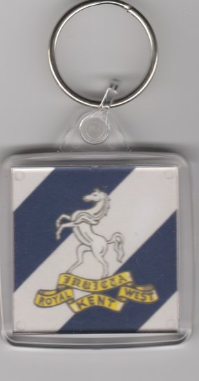 Royal West Kent Regiment plastic key ring - Click Image to Close