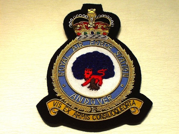 RAF Station Andover wire blazer badge - Click Image to Close