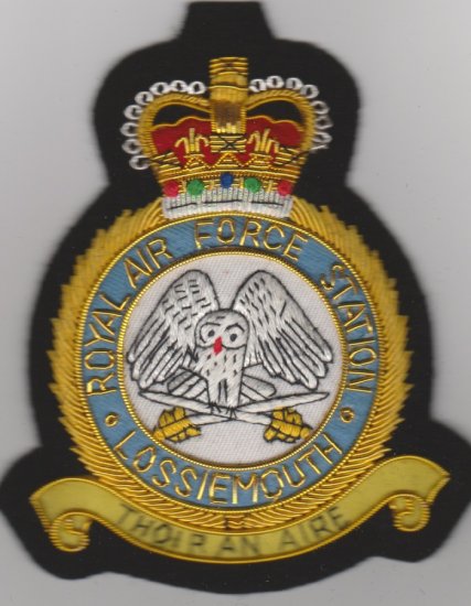 RAF Station Lossiemouth wire blazer badge - Click Image to Close