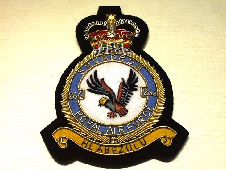 266 Squadron RAF QC blazer badge - Click Image to Close
