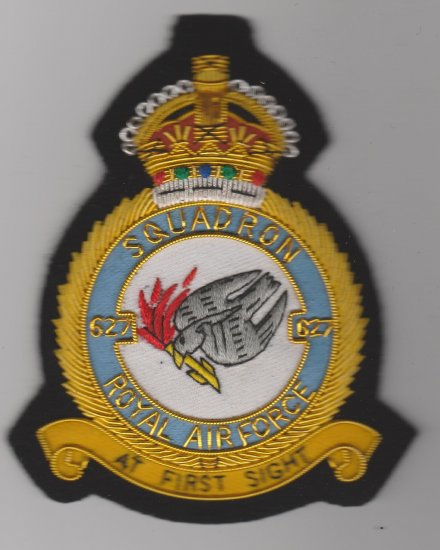 627 Auxiliary Air Force Squadron King's Crown blazer badge - Click Image to Close