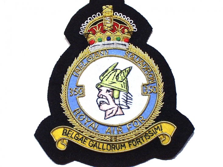 350 (Belgian) Squadron RAF KC blazer badge - Click Image to Close
