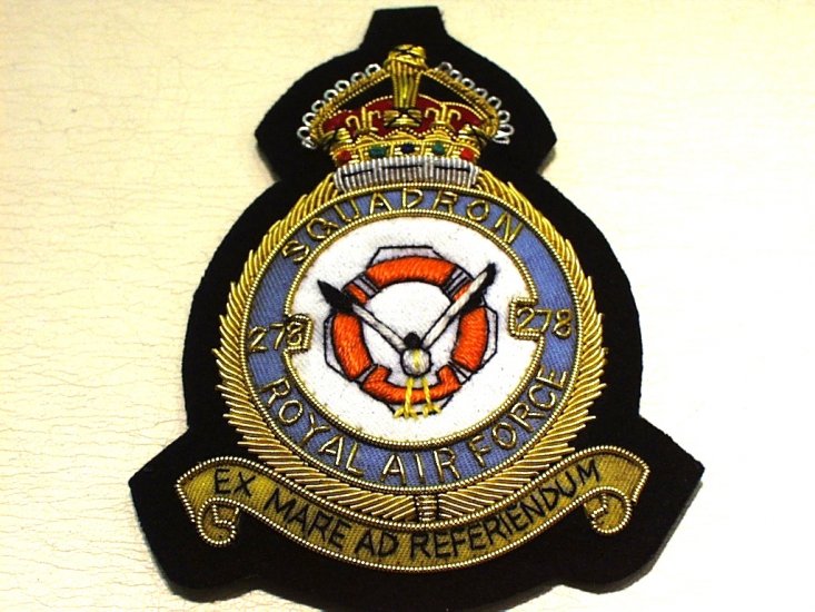 278 Squadron RAF KC blazer badge - Click Image to Close