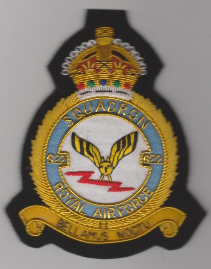 622 Squadron Royal Air Force King's Crown blazer badge - Click Image to Close