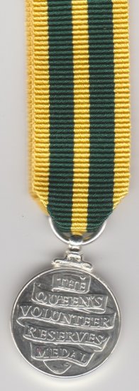 Queen's Volunteer Reserve medal miniature medal - Click Image to Close