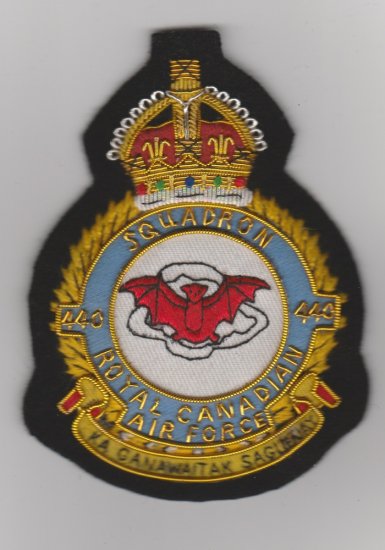 440 RCAF Squadron KC wire blazer badge - Click Image to Close