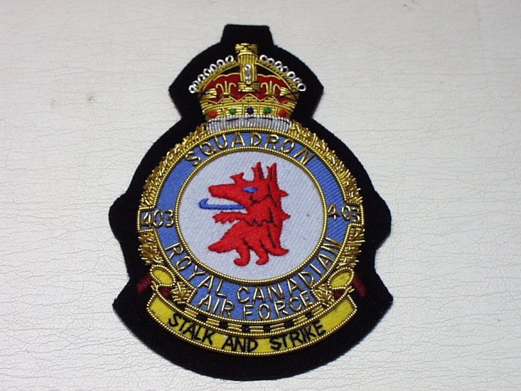 403 Squadron RCAF KC blazer badge - Click Image to Close