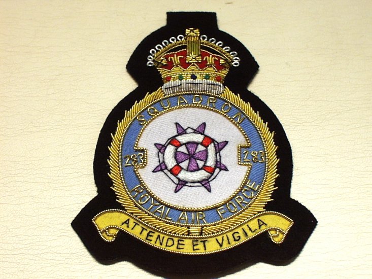 283 Squadron RAF KC wire blazer badge - Click Image to Close