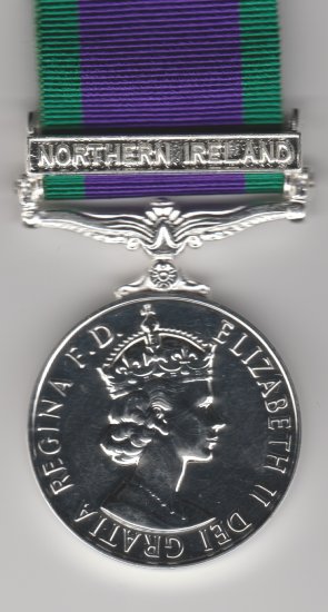 Campaign Service bar Northern Ireland full size copy medal - Click Image to Close