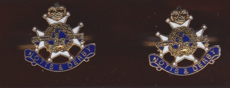Notts and Derby Regiment enamelled cufflinks - Click Image to Close