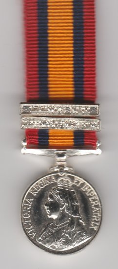 QSA medal bars Defence of Mafeking, Laing's Nek miniature medal - Click Image to Close