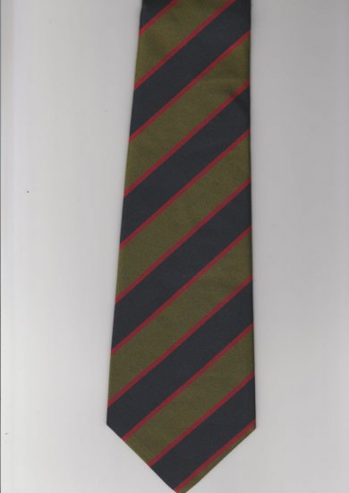 Queen's Royal Regiment (West Surrey) silk stripe tie - Click Image to Close