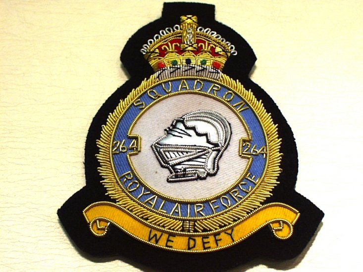 264 Squadron RAF King's Crown blazer badge - Click Image to Close