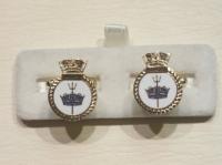 HMS Invincible enamelled cufflinks