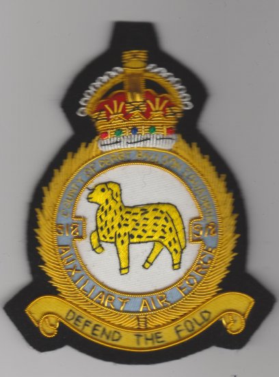 918 Auxiliary Air Force Squadron King's Crown wire blazer badge - Click Image to Close