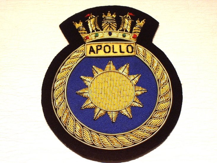 HMS Apollo wire blazer badge - Click Image to Close