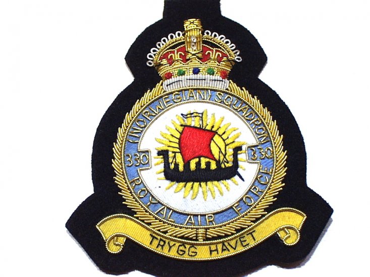 330 (Norwegian) Squadron RAF KC blazer badge - Click Image to Close