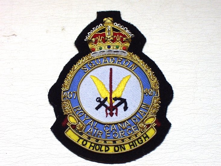407 Squadron RCAF KC blazer badge - Click Image to Close