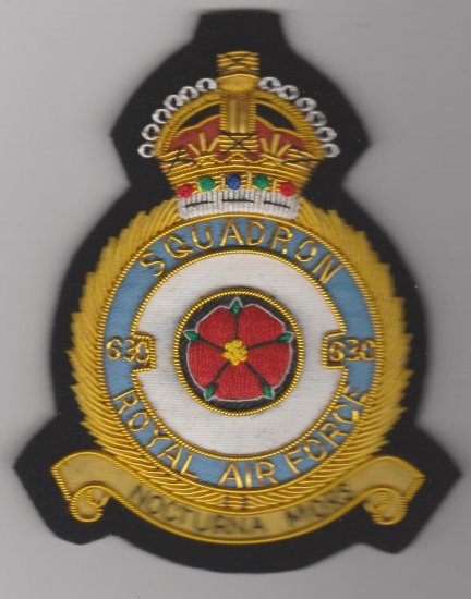 630 Squadron Royal Air Force King's Crown blazer badge - Click Image to Close