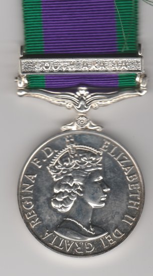 Campaign Service medal bar South Arabia full size copy medal - Click Image to Close