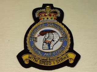 114 Squadron RAF QC blazer badge - Click Image to Close