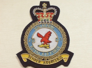 23 Squadron QC RAF blazer badge - Click Image to Close