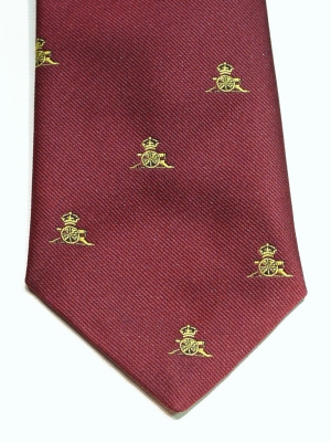 Royal Artillery (Gold Motifs on Maroon) polyester crested tie 12 - Click Image to Close