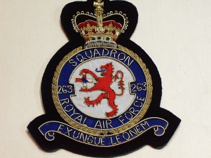 263 Squadron QC RAF blazer badge - Click Image to Close