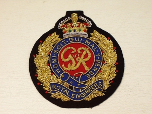Royal Engineers Kings Crown GV1 blazer badge - Click Image to Close
