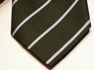 Green Howards polyester striped tie - Click Image to Close