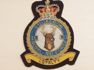 33 Squadron QC RAF blazer badge - Click Image to Close