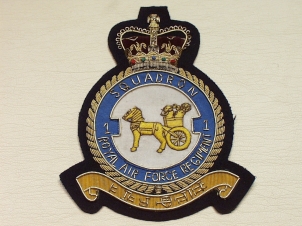 1 Squadron RAF Queen's Crown Regiment blazer badge - Click Image to Close