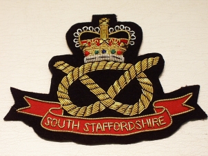 South Staffordshire Regiment Queens Crown blazer badge 169 - Click Image to Close