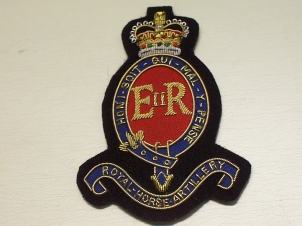 Royal Horse Artillery Gold wire blazer badge - Click Image to Close