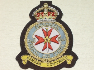 261 Squadron RAF Kings Crown blazer badge - Click Image to Close